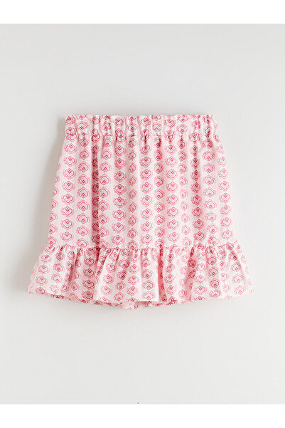 LC Waikiki Lcw Kids Pink Elastic Waist Ruffled Girls' Shorts Skirt