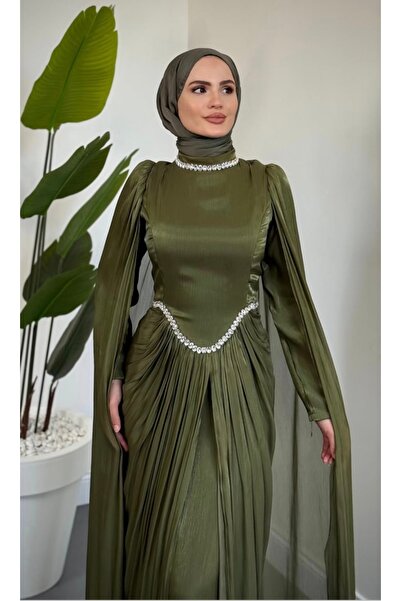 GÜZELLER Φόρεμα γάμου με μανδύα Jan Jan, υφασμάτινο φόρεμα αρραβώνων, βραδινό φόρεμα