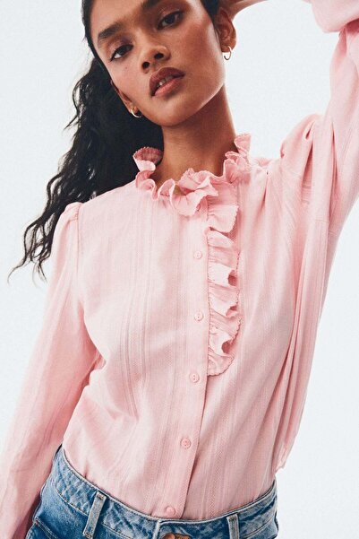 H&M Frill-collared cotton blouse