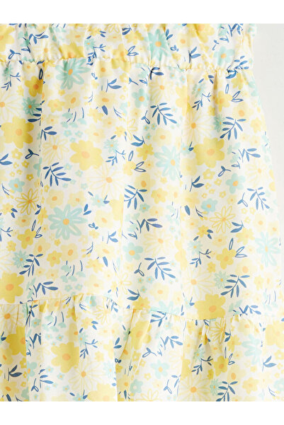 LC Waikiki Lcw Kids Ecru Elasticated Ruffled Girls' Shorts Skirt