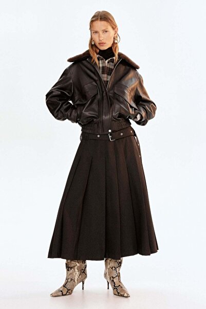 H&M Belted pleated skirt