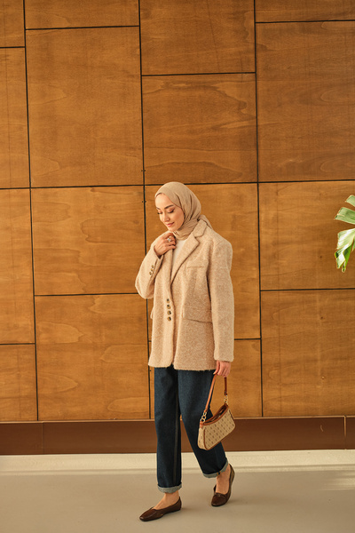 LOCCO Γυναικεία κρέμα με λεπτομέρεια με κουμπιά σε χρώμα μαύρο