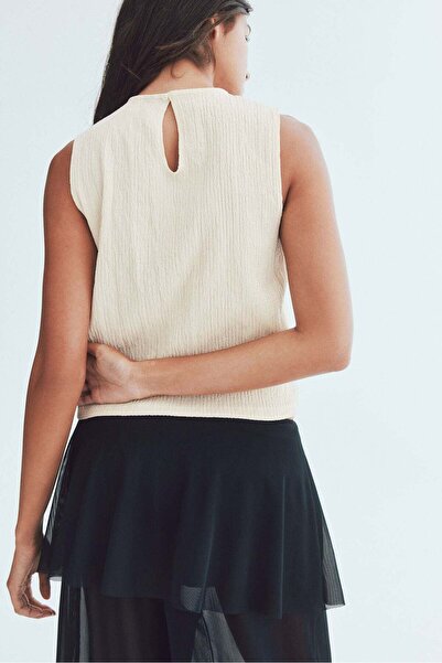 H&M Crinkled lace-detail blouse