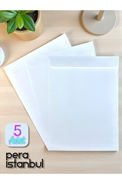 Pera İstanbul 5-piece 24x32 cm white invitation luxury greeting card letter s...
