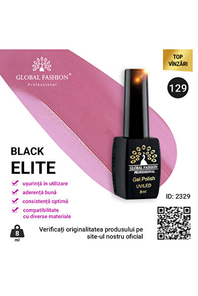 global fashion Set de 4 unități: Oja semipermanenta BLACK ELITE, 8ml, 129