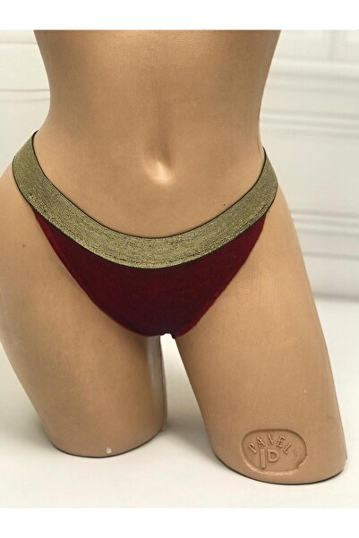 NSMLİFE New Year, Christmas Gift Women's Red Velvet Thong String Model