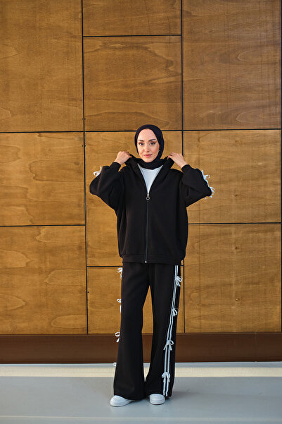 LOCCO Women's Ribbon Detailed Suit Black