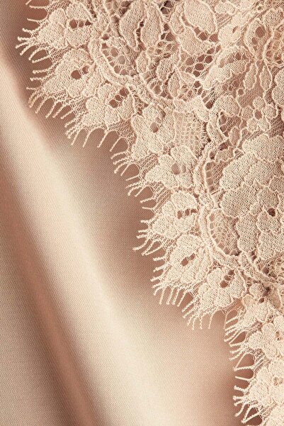 H&M Lace-trimmed satin dress