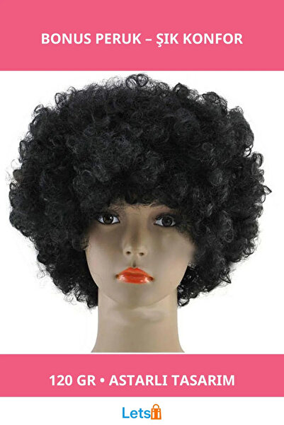 Letsii شعر مستعار أسود بونوس متوافق تمامًا 120 جرام