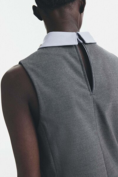 H&M Embellished-collar A-line dress