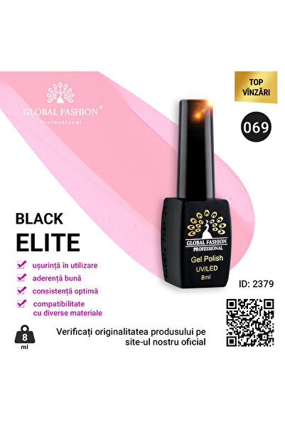 global fashion Set de 4 unități: Oja semipermanenta BLACK ELITE, 8 ml, 069