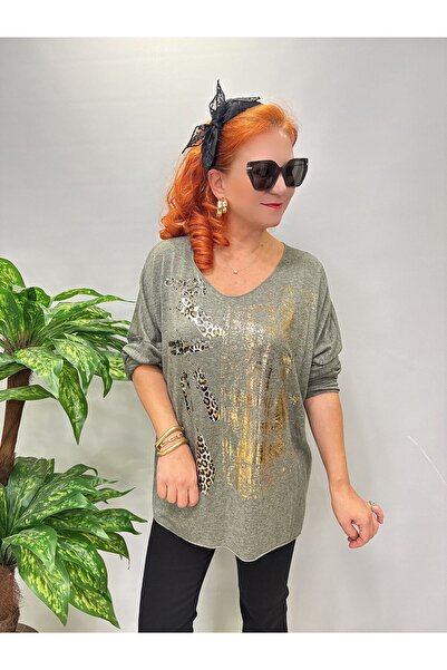 AGORATEKSTİL Women's Italian Varaklı Wool Sweater