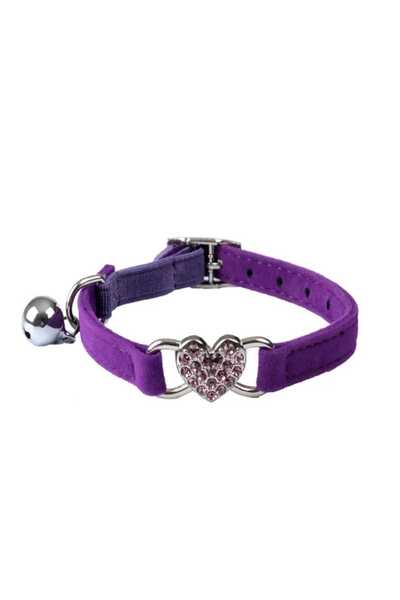 PawDeLuxe Heart-Shaped Cat Collar - Adjustable Apricot - 28 cm