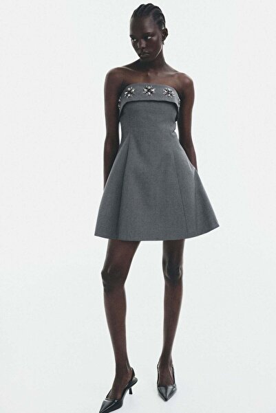 H&M Rhinestone-embellished bandeau dress