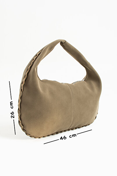 Valu Accessorize Nova Knitted Edge Suede Large Size Hand and Shoulder Bag