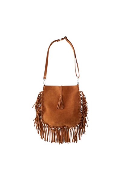YOURHANDBAGS Taba Süet Heybe Çanta