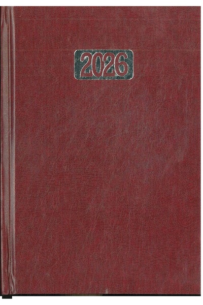 SİM 2026 Ajanda 14x20 Günlük Cilt Bezli Ekonomik Bordo Hafta Sonları Birleşiktir