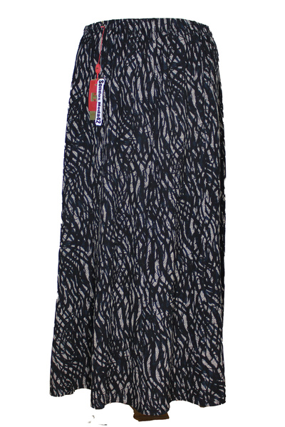 HESNA Women's Ecem Battal Size 8 Piece Elastic Quality Winter Black Skirt