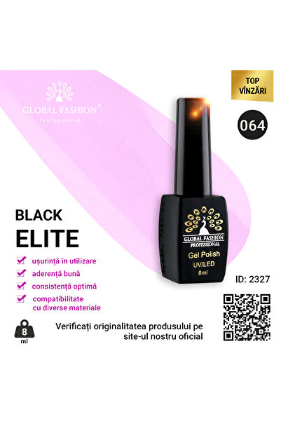 global fashion Set de 4 unități: Oja semipermanenta BLACK ELITE, 8 ml, 064