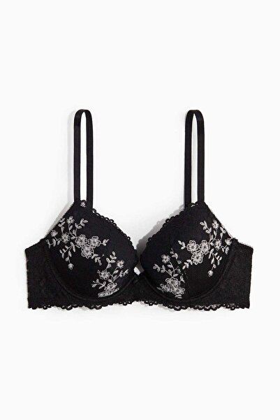 H&M Embroidered lace push-up bra