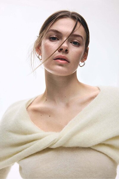 H&M Mohair-blend twist-detail top