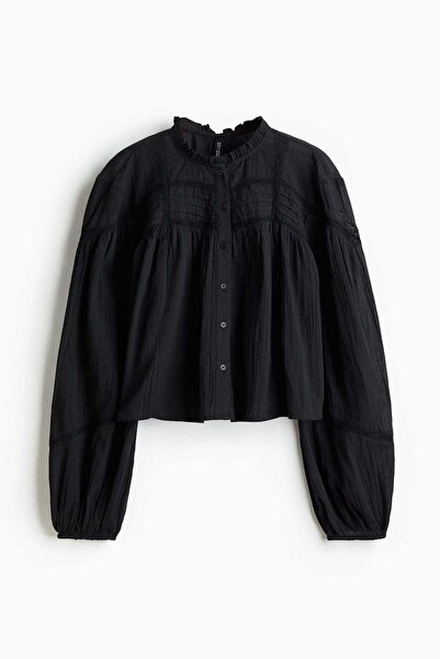 H&M Frill-collared cotton blouse