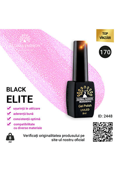 global fashion Set de 4 unități: Oja semipermanenta BLACK ELITE, 8 ml, 170