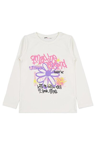 Civil Girls Flower Printed 6-9 Years Old Sweatshirt - Ecru 6-7 Years Old