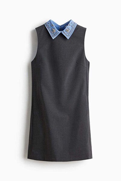 H&M Embellished-collar A-line dress