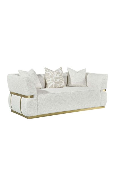 Danube Home Oru 2 Seater Fabric Sofa - Light Grey, Stylish Wood Frame, 2-Year Warranty, 193x96x73cm