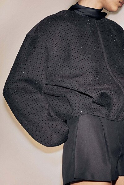 H&M Rhinestone-embellished bomber jacket