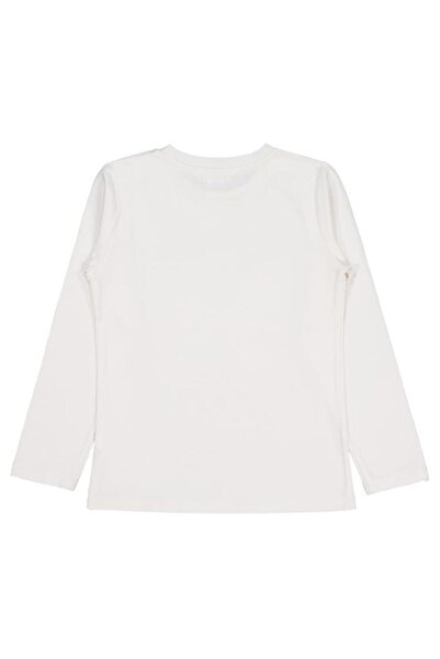 Civil Girls Butterfly Printed 6-9 Years Old Sweatshirt - Ecru 8-9 Years Old