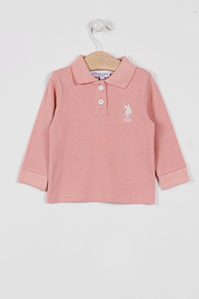 U.S. Polo Assn. طفلة تي شيرت وردي