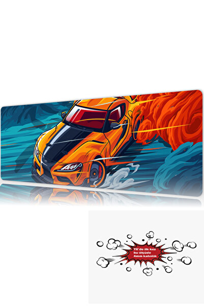 urzuva Araba Modelleri 90x40 4MM Kalınlık Premium Gaming oyuncu mousepad, Ant...