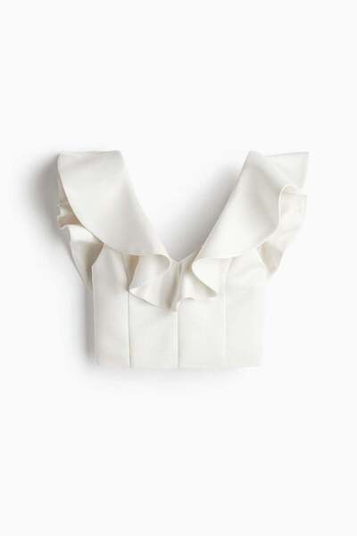 H&M Flounce-trimmed V-neck top