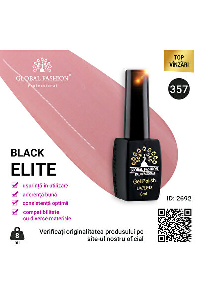 global fashion Set de 4 unități: Oja semipermanenta BLACK ELITE, 8 ml, 357