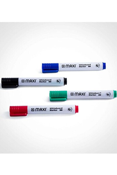 MAXİ Dry Erase Marker Set – 4 Assorted Colours – For Whiteboards