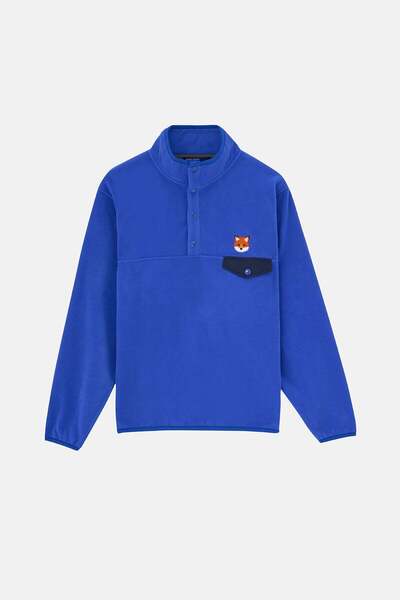 WWF Market Red Fox Polar Popover Sweatshirt - Cobalt Blue