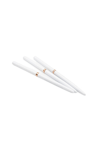 GIRLS CORNER SET 3 Nail Liner Brushes, White 4/8/12 mm