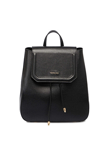 Tergan Siyah Hakiki Deri Kadın Sırt Çantası - S1SR00080456-A41