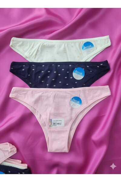 Berrak 3LÜ BRAZİLYAN MODEL %95 PAMUKLU KİLOT SLİP