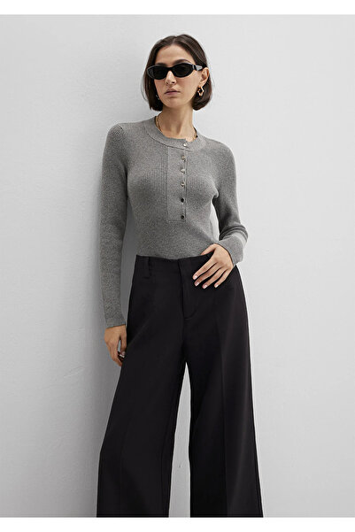 Mavi Wool Blend Grey Sweater Fitted / Bodycon Fit 1710830-83096