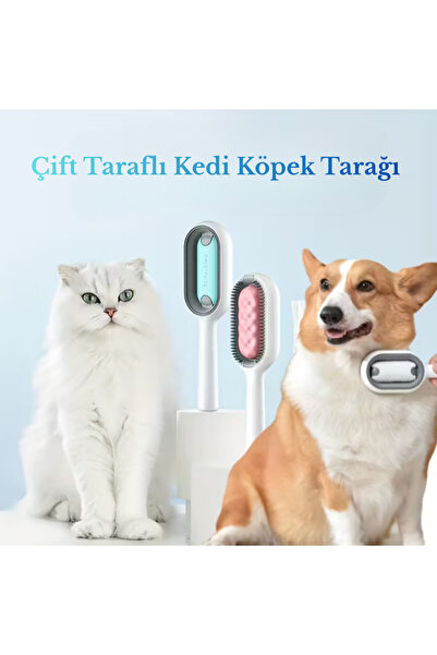 GreaTech Çift Taraflı Kedi Köpek Tarağı Masaj Etkili Buharlı Kedi Fırçası Su ...
