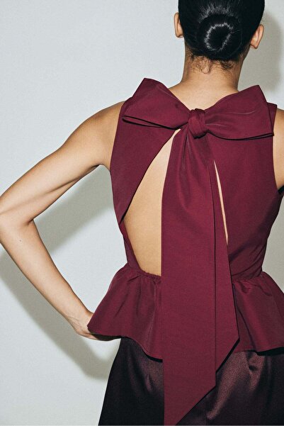 H&M Tie-detail peplum top