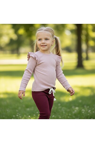 SeaBubbles Girl's Leggings Set with Ruffled Shoulders