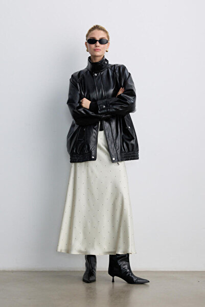 BE BLUE Polka Dots Satin Skirt