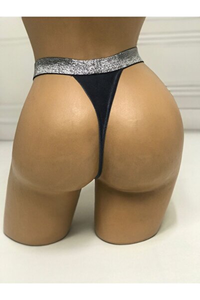 NSMLİFE New Year, Christmas Gift Women's Gray Velvet Thong String Model