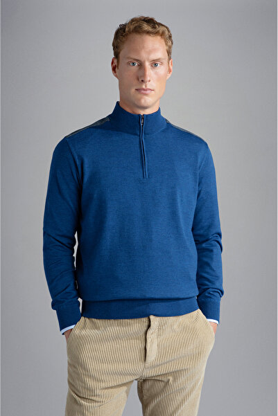 PAUL&SHARK MEN'S ZIPPED PULLOVER C.WWOOL