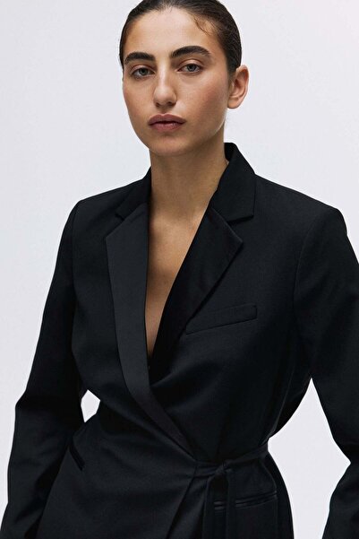 H&M Tie-detail wrap blazer