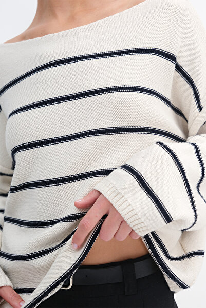 Addax Çizgili Triko Kazak K10327